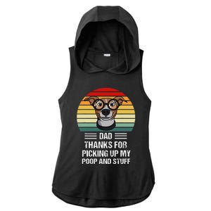 Dog Dad Thanks For Picking Up My Poop Gift Ladies PosiCharge Tri-Blend Wicking Draft Hoodie Tank