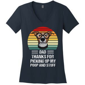 Dog Dad Thanks For Picking Up My Poop Gift Women's V-Neck T-Shirt