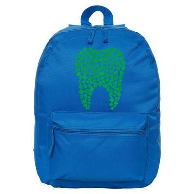 Dental Dentist Tooth Green Shamrocks St Patrick's Day Gift 16 in Basic Backpack