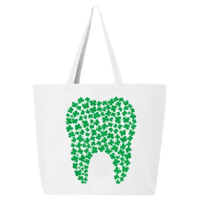 Dental Dentist Tooth Green Shamrocks St Patrick's Day Gift 25L Jumbo Tote