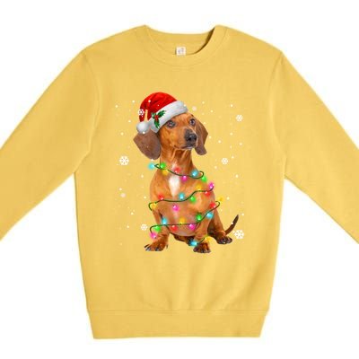 Dachshund Dogs Tree Christmas Xmas Funny Gift For Pet Dog Gift Premium Crewneck Sweatshirt