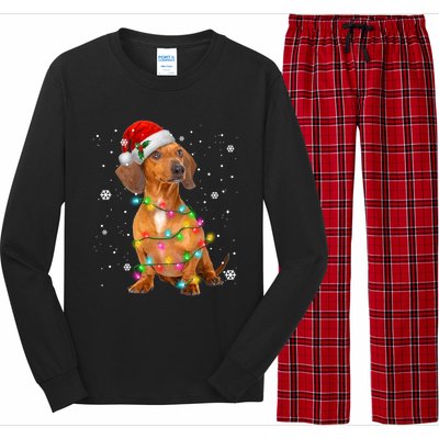 Dachshund Dogs Tree Christmas Xmas Funny Gift For Pet Dog Gift Long Sleeve Pajama Set