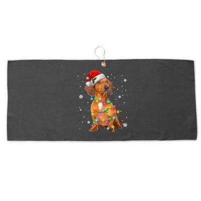 Dachshund Dogs Tree Christmas Xmas Funny Gift For Pet Dog Gift Large Microfiber Waffle Golf Towel