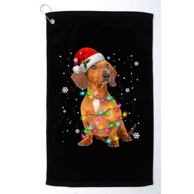 Dachshund Dogs Tree Christmas Xmas Funny Gift For Pet Dog Gift Platinum Collection Golf Towel