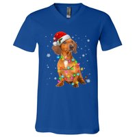 Dachshund Dogs Tree Christmas Xmas Funny Gift For Pet Dog Gift V-Neck T-Shirt