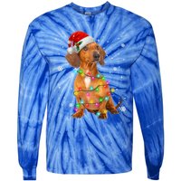 Dachshund Dogs Tree Christmas Xmas Funny Gift For Pet Dog Gift Tie-Dye Long Sleeve Shirt