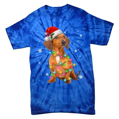 Dachshund Dogs Tree Christmas Xmas Funny Gift For Pet Dog Gift Tie-Dye T-Shirt