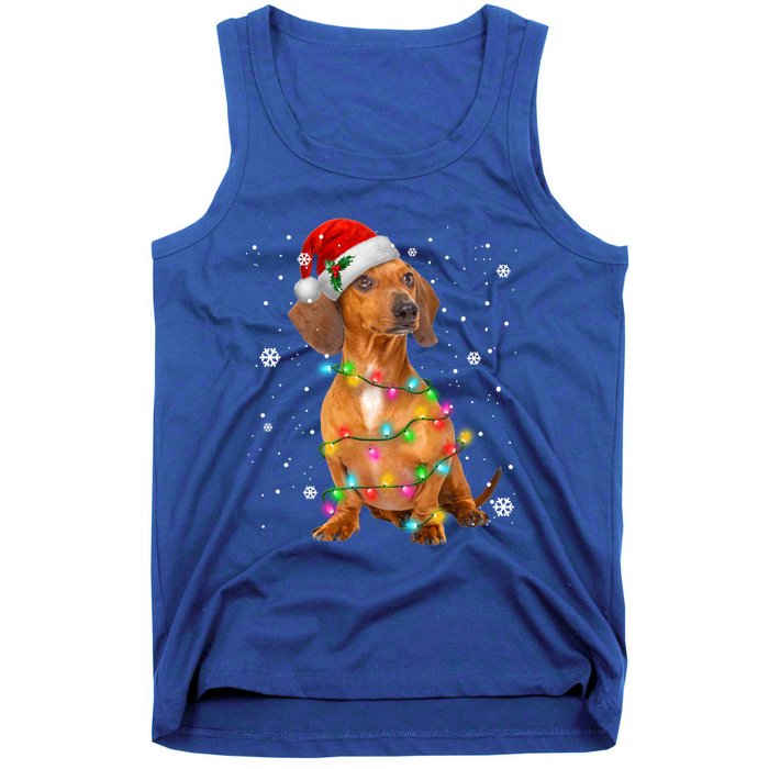 Dachshund Dogs Tree Christmas Xmas Funny Gift For Pet Dog Gift Tank Top