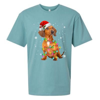 Dachshund Dogs Tree Christmas Xmas Funny Gift For Pet Dog Gift Sueded Cloud Jersey T-Shirt