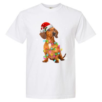 Dachshund Dogs Tree Christmas Xmas Funny Gift For Pet Dog Gift Garment-Dyed Heavyweight T-Shirt