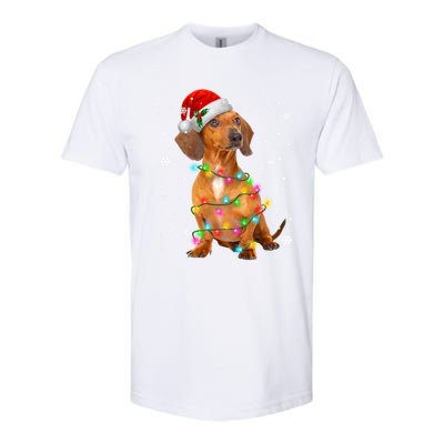 Dachshund Dogs Tree Christmas Xmas Funny Gift For Pet Dog Gift Softstyle CVC T-Shirt