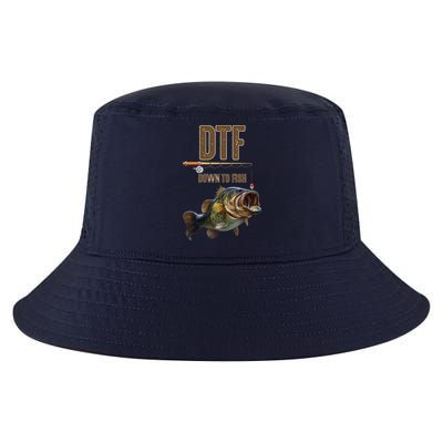 DTF Down To Fishing Adult Humor Funny Fisherman Cool Comfort Performance Bucket Hat