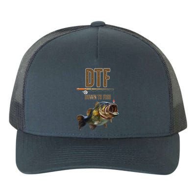 DTF Down To Fishing Adult Humor Funny Fisherman Yupoong Adult 5-Panel Trucker Hat