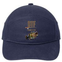 DTF Down To Fishing Adult Humor Funny Fisherman 7-Panel Snapback Hat