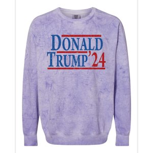 Distressed Donald Trump 2024 Colorblast Crewneck Sweatshirt