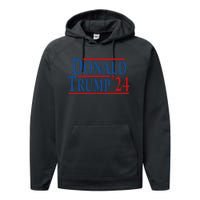 Distressed Donald Trump 2024 Performance Fleece Hoodie