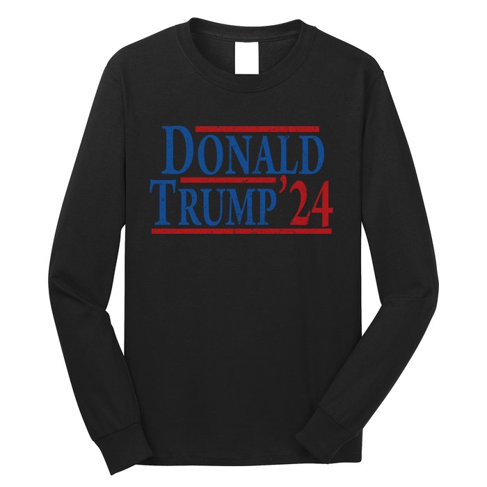 Distressed Donald Trump 2024 Long Sleeve Shirt