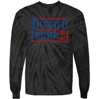 Distressed Donald Trump 2024 Tie-Dye Long Sleeve Shirt