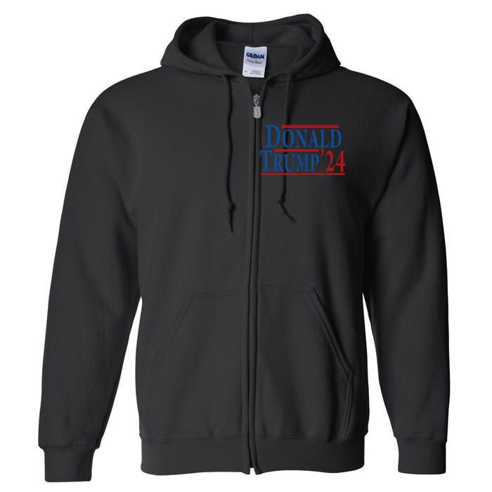 Distressed Donald Trump 2024 Full Zip Hoodie