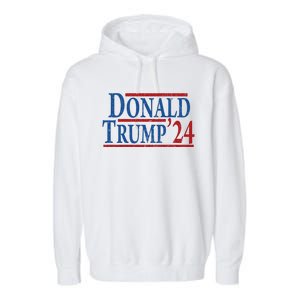 Distressed Donald Trump 2024 Garment-Dyed Fleece Hoodie