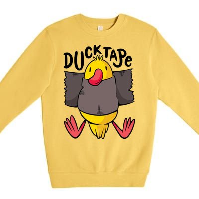 Ducktape Duck Trap Funny Duct Tape Premium Crewneck Sweatshirt