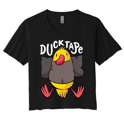 Ducktape Duck Trap Funny Duct Tape Crop Top