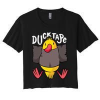 Ducktape Duck Trap Funny Duct Tape Women's Crop Top Tee