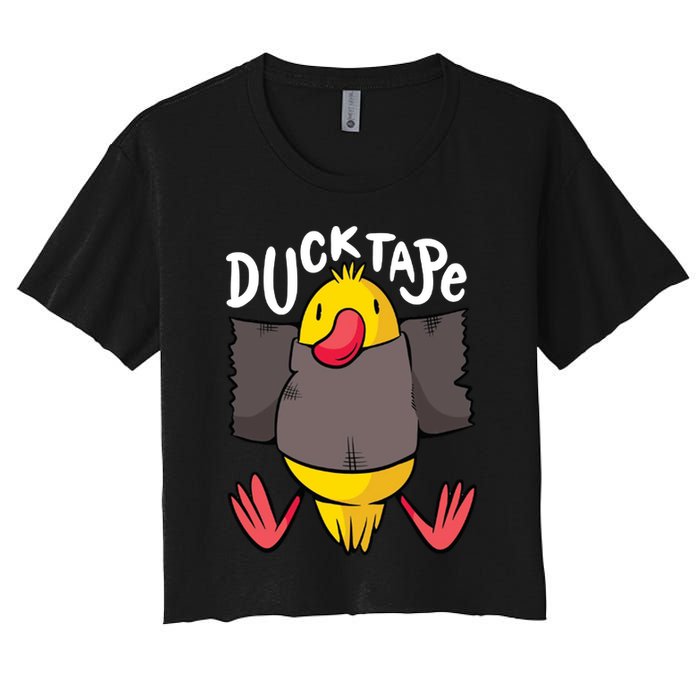 Ducktape Duck Trap Funny Duct Tape Women's Crop Top Tee