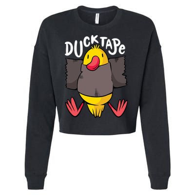 Ducktape Duck Trap Funny Duct Tape Cropped Pullover Crew