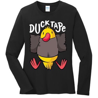 Ducktape Duck Trap Funny Duct Tape Ladies Long Sleeve Shirt