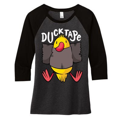 Ducktape Duck Trap Funny Duct Tape Women's Tri-Blend 3/4-Sleeve Raglan Shirt