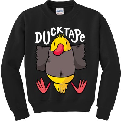 Ducktape Duck Trap Funny Duct Tape Kids Sweatshirt