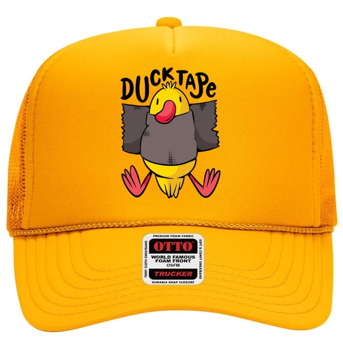 Ducktape Duck Trap Funny Duct Tape High Crown Mesh Back Trucker Hat