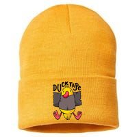 Ducktape Duck Trap Funny Duct Tape Sustainable Knit Beanie