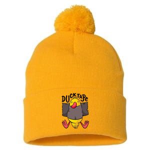 Ducktape Duck Trap Funny Duct Tape Pom Pom 12in Knit Beanie