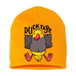 Ducktape Duck Trap Funny Duct Tape Short Acrylic Beanie