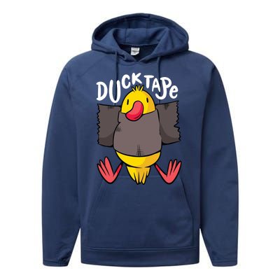 Ducktape Duck Trap Funny Duct Tape Performance Fleece Hoodie