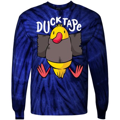 Ducktape Duck Trap Funny Duct Tape Tie-Dye Long Sleeve Shirt