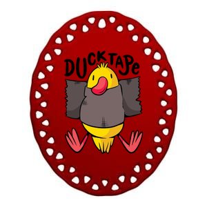 Ducktape Duck Trap Funny Duct Tape Ceramic Oval Ornament