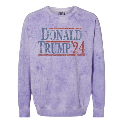 Distressed Donald Trump 2024 Cute Gift Colorblast Crewneck Sweatshirt