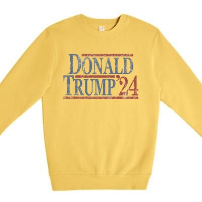 Distressed Donald Trump 2024 Cute Gift Premium Crewneck Sweatshirt