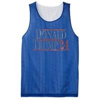 Distressed Donald Trump 2024 Cute Gift Mesh Reversible Basketball Jersey Tank