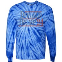 Distressed Donald Trump 2024 Cute Gift Tie-Dye Long Sleeve Shirt