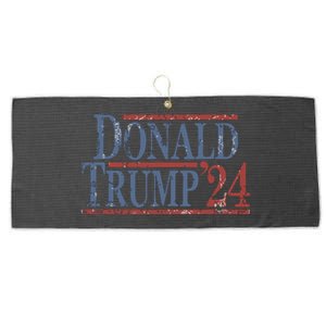 Distressed Donald Trump 2024 Large Microfiber Waffle Golf Towel