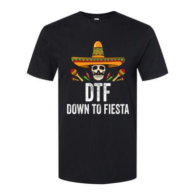 DTF Down To Fiesta Funny Mexican Skull Cinco De Mayo Softstyle® CVC T-Shirt