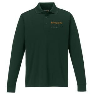 Debugging Definition Tee Code Coding Computer Programmer Performance Long Sleeve Polo