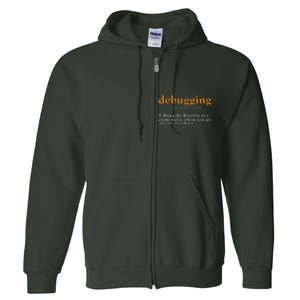 Debugging Definition Tee Code Coding Computer Programmer Full Zip Hoodie