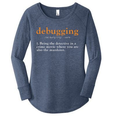 Debugging Definition Tee Code Coding Computer Programmer Women's Perfect Tri Tunic Long Sleeve Shirt