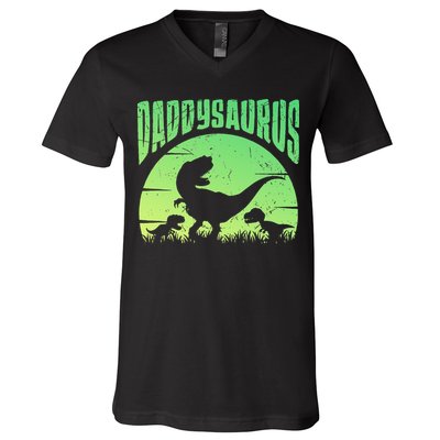 Daddysaurus Daddy T Rex Great Father’s Day Gift Classic V-Neck T-Shirt