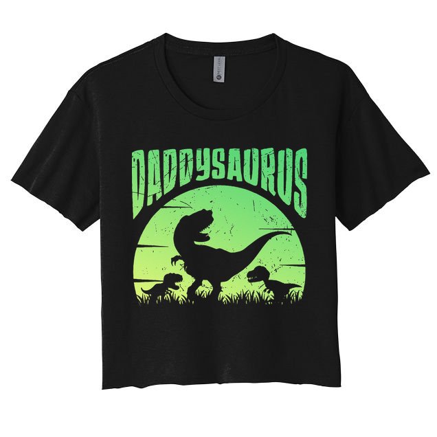 Daddysaurus Daddy T Rex Great Father’s Day Gift Classic Crop Top